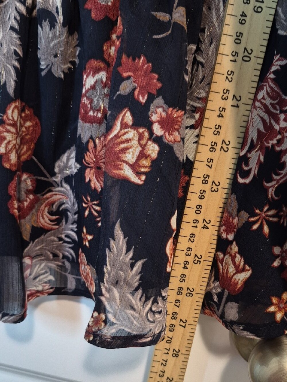 Maurices Navy Floral Peasant Blouse with Rose Print Size XL - Picture 9 of 12